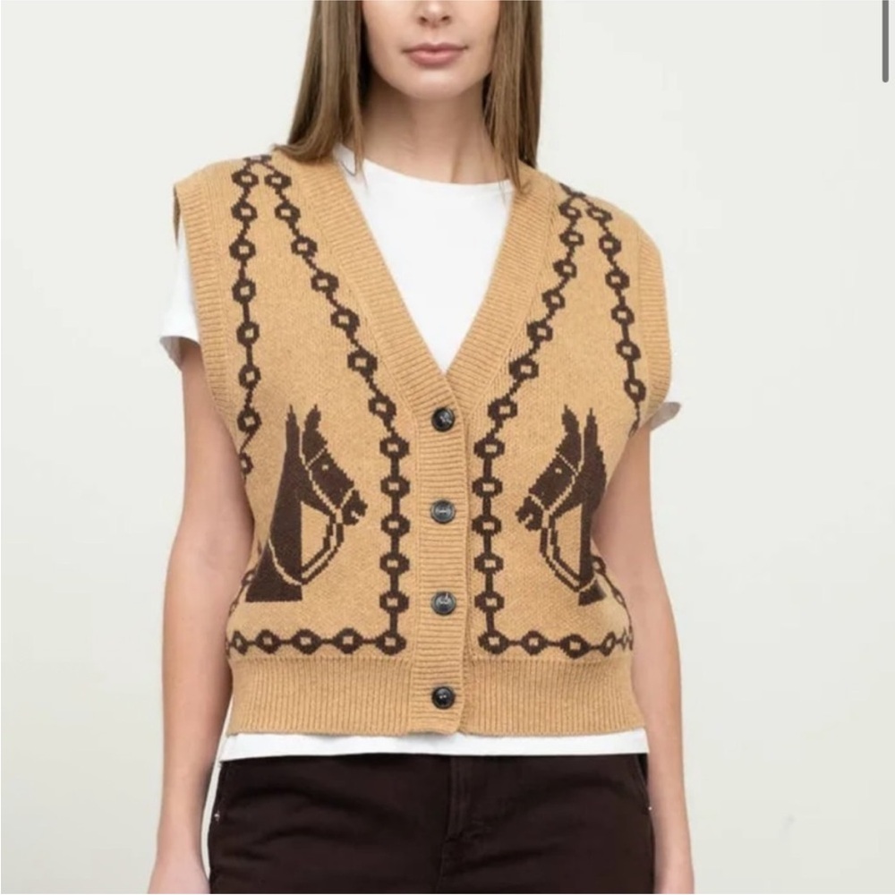 NWT Moon River Equestrian/ Horse Sweater Vest